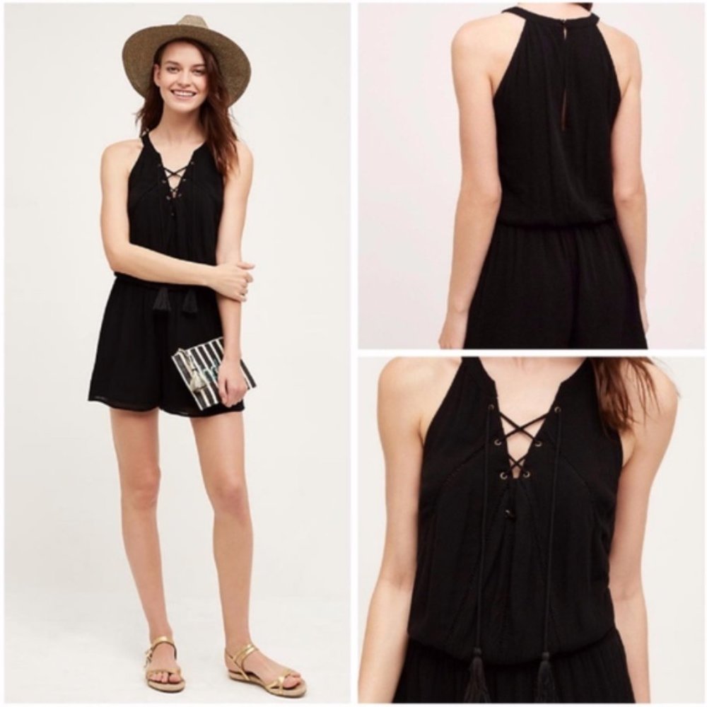 Anthropologie Chloe Oliver Black Romper